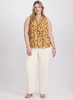 Blouse léopard à effet cravate