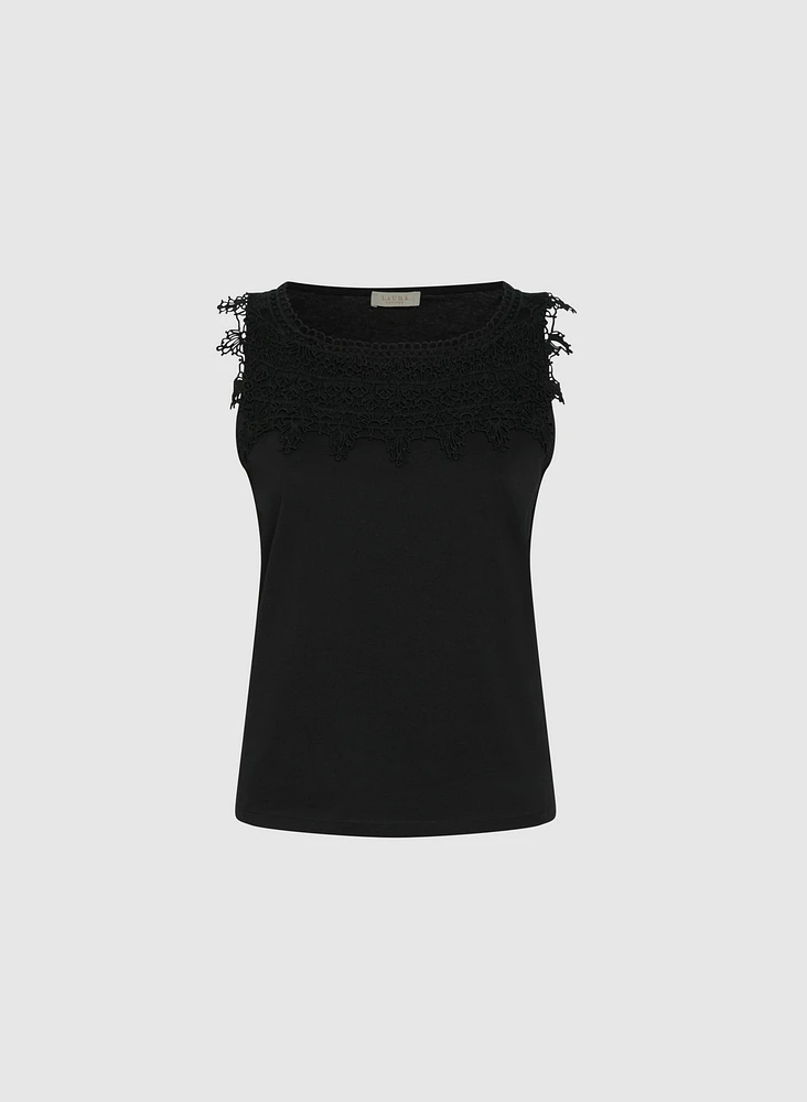 Crochet Appliqué Tank Top