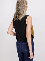 Haut sans manches à motif géométrique