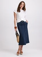 Jean Midi Skirt