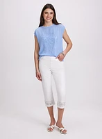 Sequined Gradient Motif Top