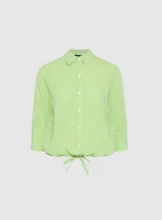Textured Button-Down Blouse