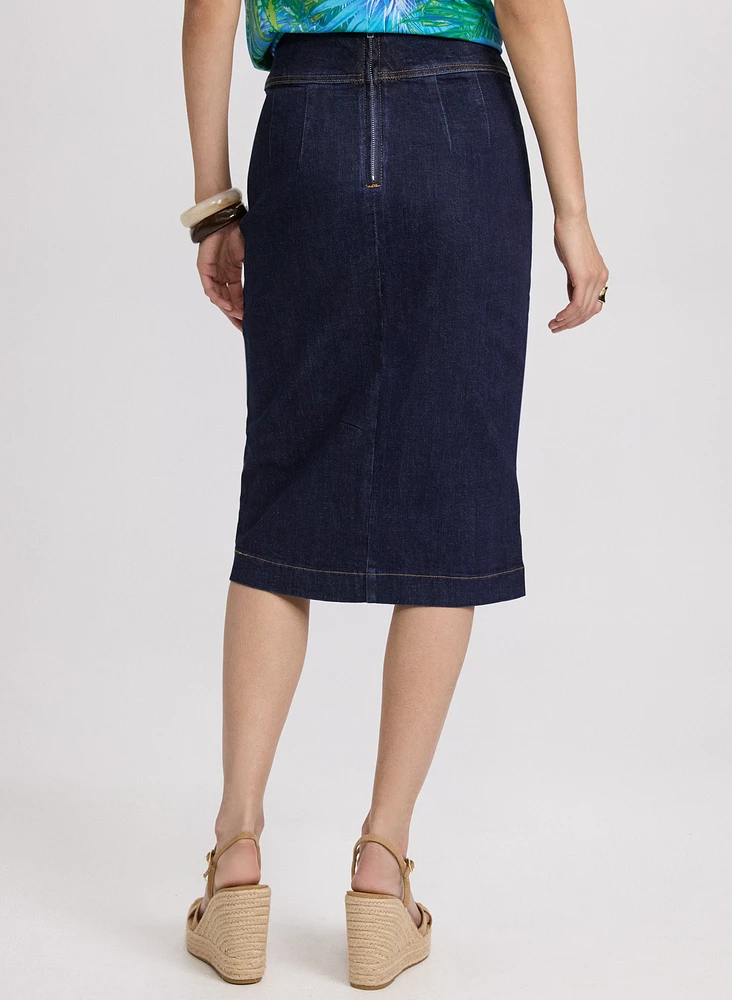 Slit Denim Skirt