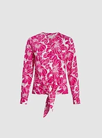 Tie-Front Floral Blouse