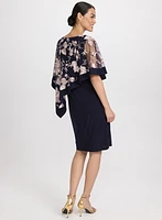 Embroidered Poncho & Jersey Dress