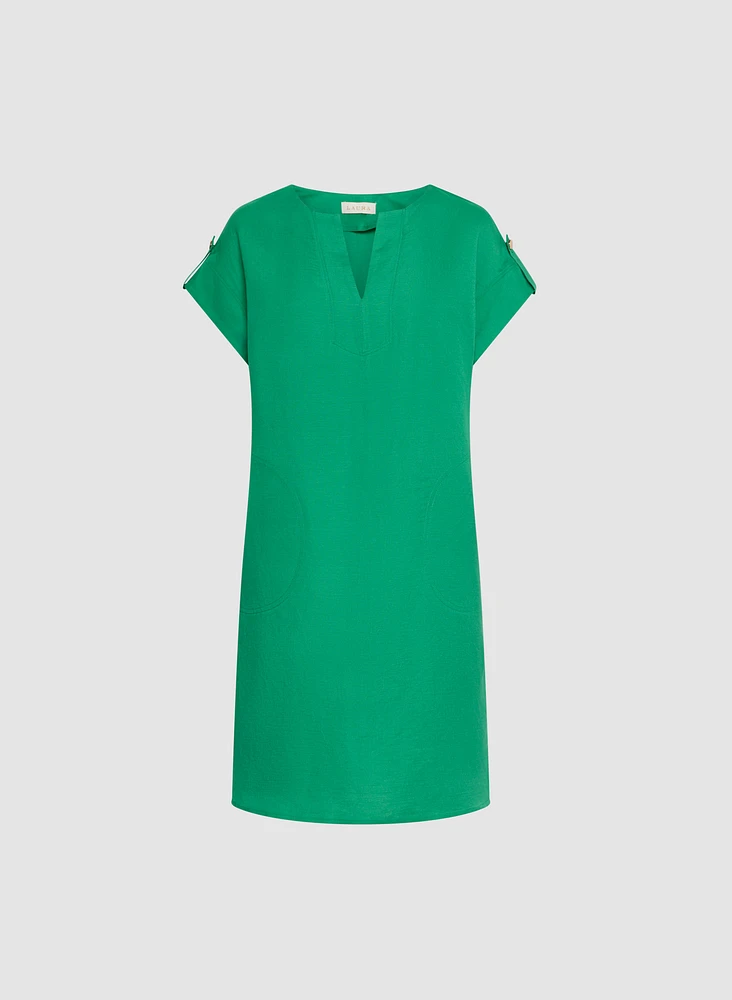 Straight Linen Blend Dress