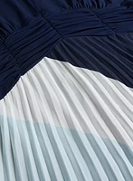 Pleated Geometric Print Dress