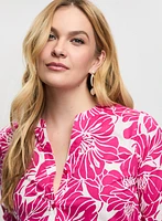 Tie-Front Floral Blouse