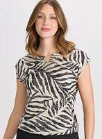Embellished Palm Print T-Shirt