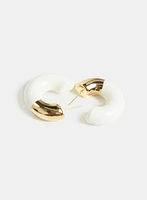 Metal & Epoxy Hoop Earrings