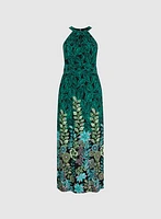 Leaf Print Maxi Dress