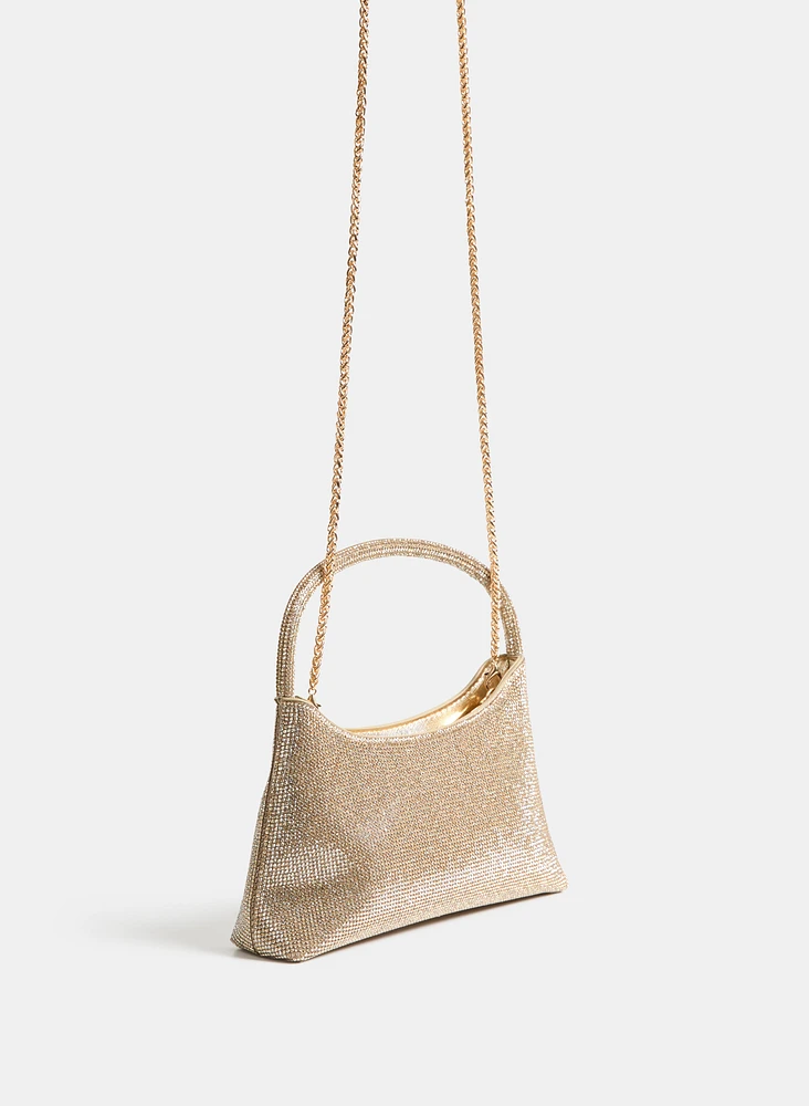 Crystal Carry Handle Clutch