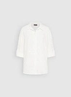 Embroidered Button-Down Blouse