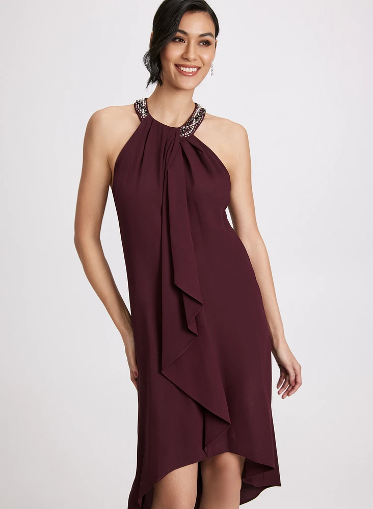 Beaded Halter Neck Dress