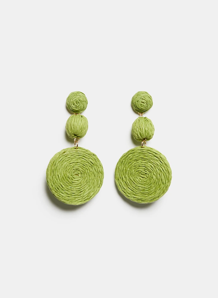 Tiered Raffia Earrings