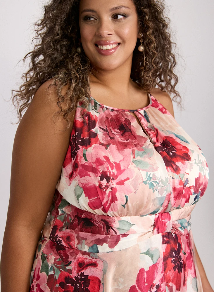 Floral Halter Neck Dress