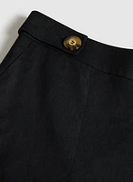 Linen-Blend Wide-Leg Capris