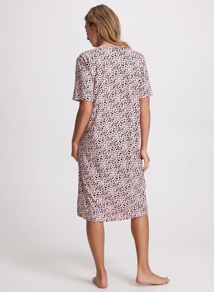 Heart Print Nightgown