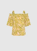 Abstract Off-Shoulder Top