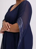 Foil Trim Kaftan Dress
