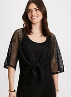 Boléro noué à l'avant en tricot ajouré