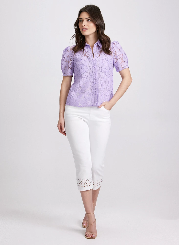Lace Button Blouse