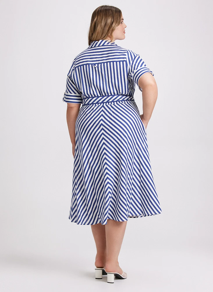 Striped Shirt Dress