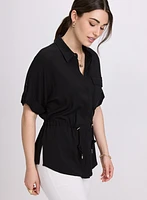 Drawstring Waist Blouse