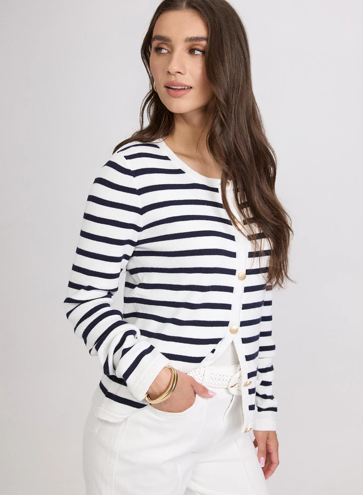 Stripe Knit Cardigan
