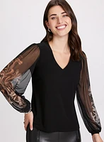 Paisley Placement Print Top