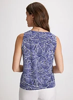 Leaf Print V-Neck Tank Top