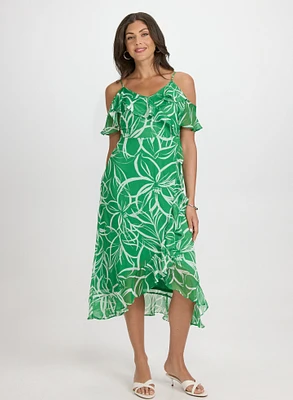 Robe midi florale en chiffon