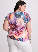 Floral Tied-Hem T-Shirt