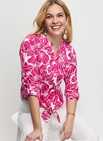 Tie-Front Floral Blouse