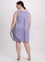 Metallic Plissé Overlay Dress