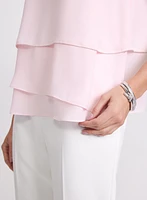 Tiered Rhinestone Trim Blouse