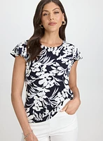 Floral Flutter Sleeve Top