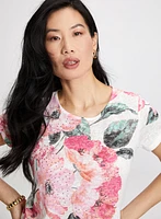 Floral Print Drawstring Tee