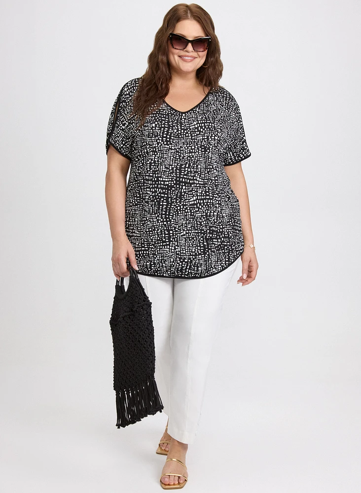 Geometric Cold-Shoulder Top