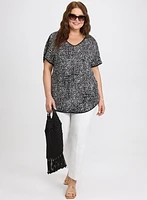 Geometric Cold-Shoulder Top