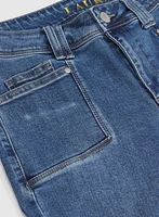 Patch Pocket Straight-Leg Jeans