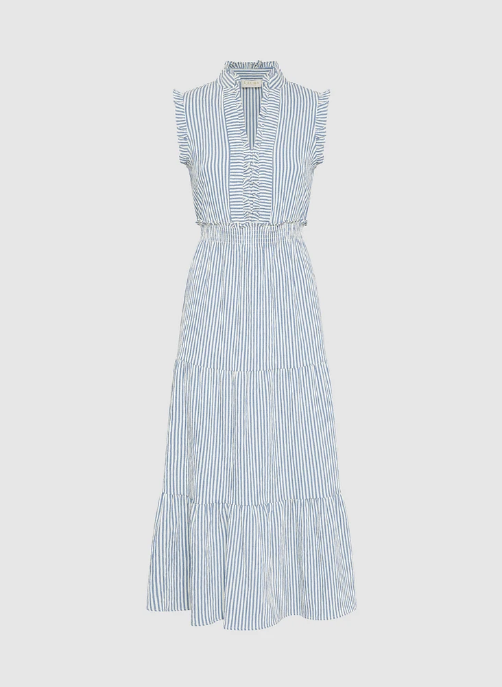 Striped Ruffle Detail Dress
