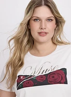 T-shirt à imprimé de roses