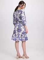 Printed Elbow Sleeve Dress