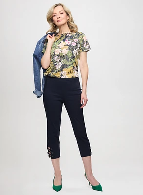 Veste à détails tressés et capri en bengaline