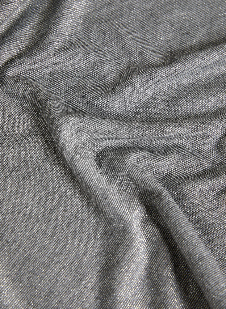 Metallic Knit Turtleneck Top