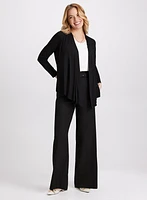 Open-Front Asymmetric Hem Cardigan