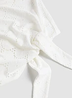 Tie-Front Eyelet Top