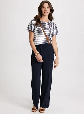 T-shirt rayé et pantalon à enfiler 