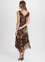 Floral Chiffon Midi Dress